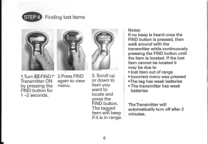 Finding lost items with the EZ-Find! system