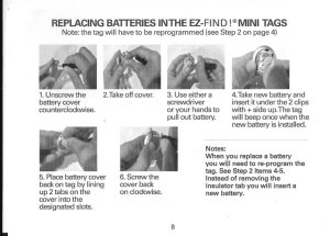 How to replace batteries in the EZ-Find! Mini tags