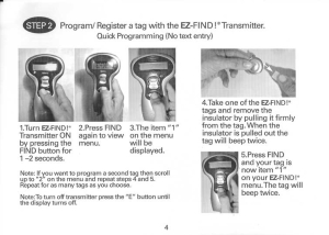 How to program or register a tag with the EZ-Find! transmitter