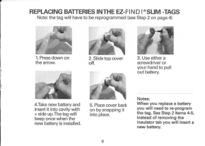 How to replace the batteries in the EZ-Find! slim tags.